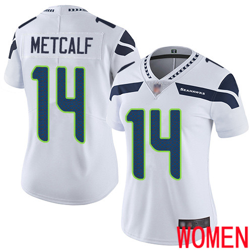 Seattle Seahawks Limited White Women D.K. Metcalf Road Jersey NFL Football 14 Vapor Untouchable